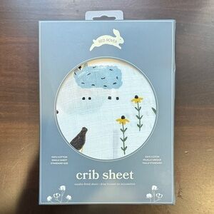 Crib Sheet - White with Blue and Yellow Accents